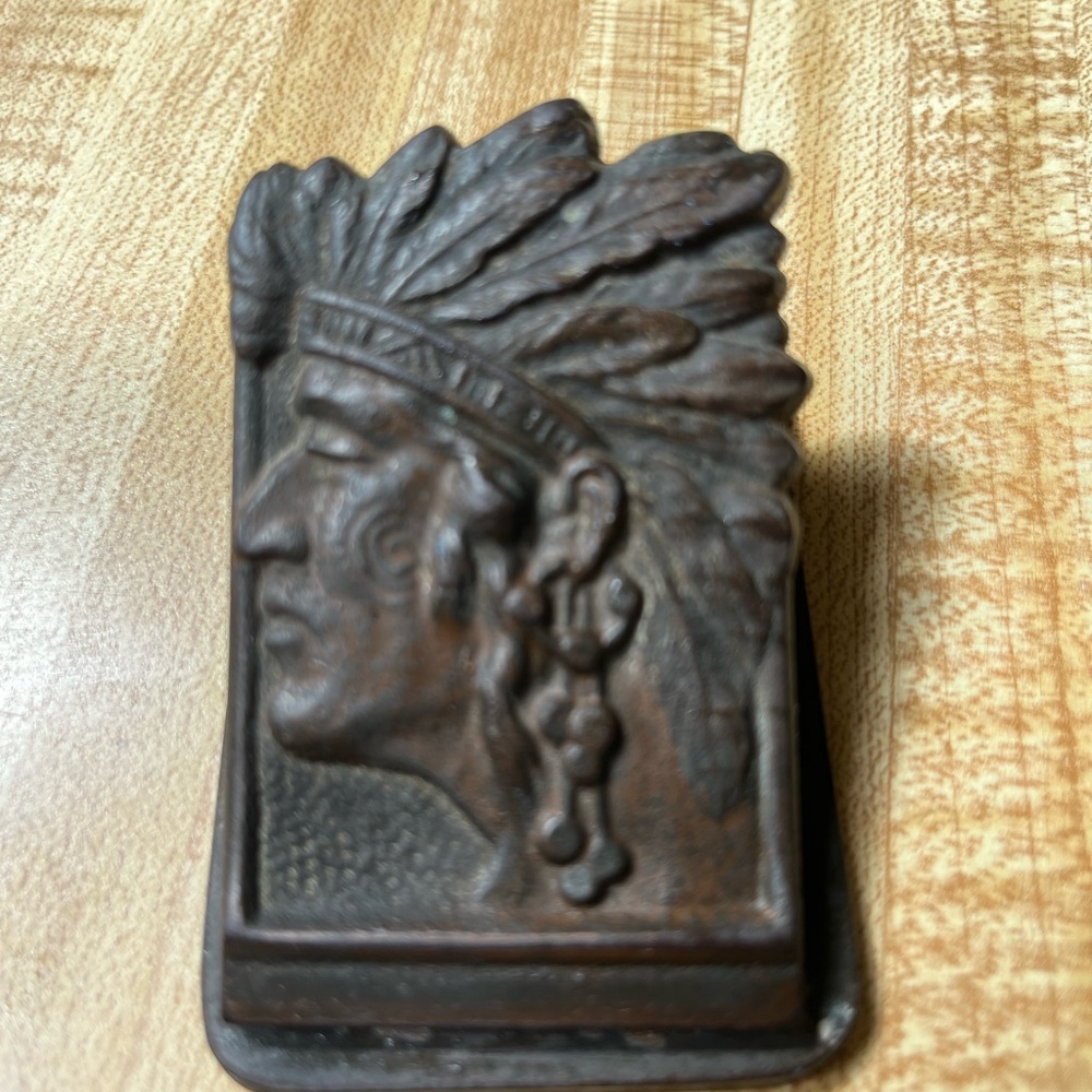 Antique Native American Indian Chief Paper Clip